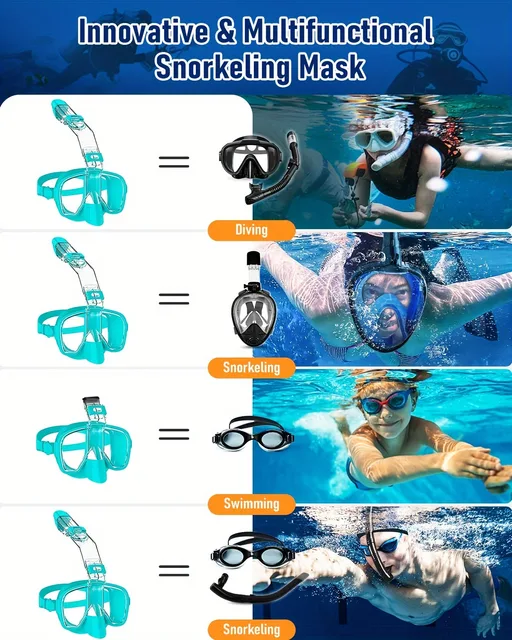 Panoramic 180° Snorkel Mask - Anti-Leak & Anti-Fog Half Face Scuba Diving Goggle for Snorkeling 6