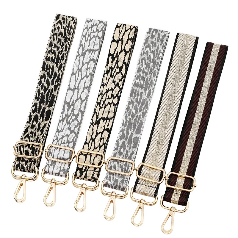 

Leopard Print Bag Shoulder Strap One Shoulder Diagonal Strap Adjustable Jacquard Long Shoulder Strap Messenger Striped Bag Strap