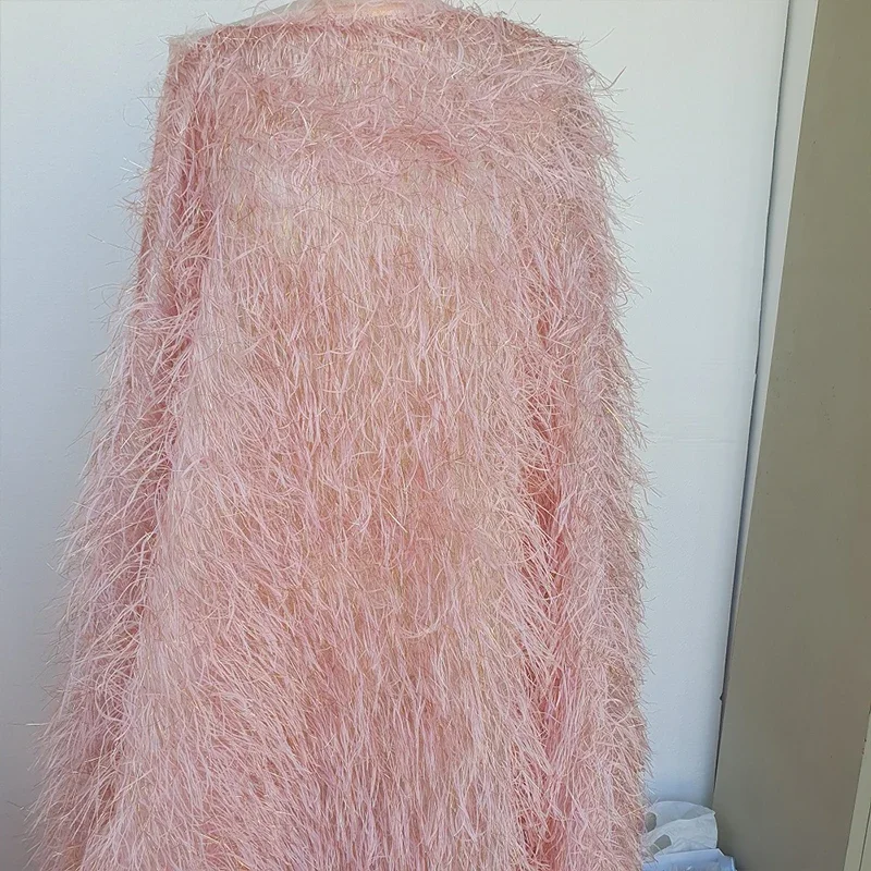 Artificial Feather Fabric Designer Prom Ball Gown Dress Wedding Costumes DIY Sewing 1 Yard Soft Flowing