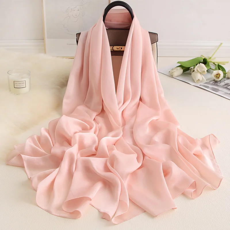 Women Luxury Solid Silk Scarves 1 Women Luxury Solid Silk Scarves 1