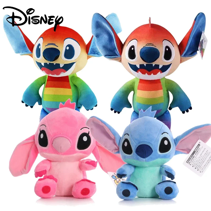 

New Disney Rainbow Stitch Plush Toys Cartoon Anime Dolls Lilo&Stitch Stuffed Plush Doll Toys Kids Girls Christmas Birthday Gifts