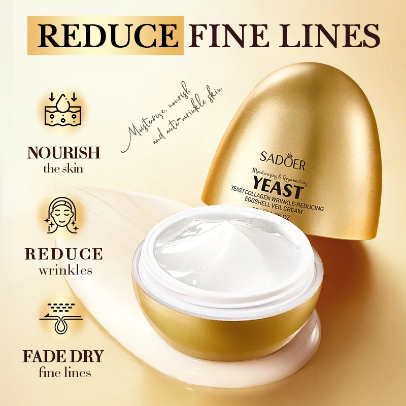 SADOER Yeast Collagen Anti Wrinkles Face Cream Moisturizing Anti-Aging Whitening Facial Cream For Face Skin Care Products