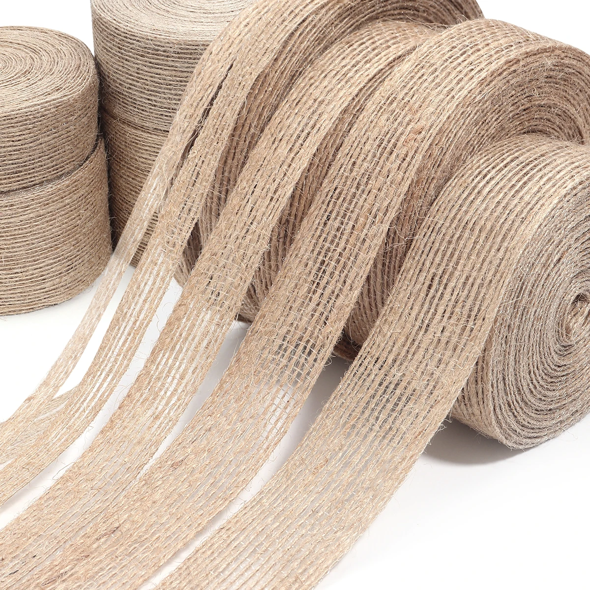Jute Burlap Ribbon Vintage Plain Linen Fabric Ribbon For Weddings Party Christmas Decoration DIY Bouquet Gifts Packaging 1-10M