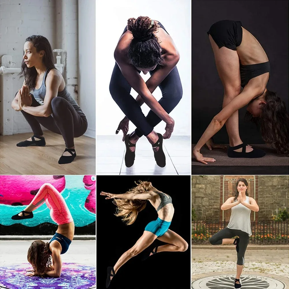 Hochwertige Rutschfeste Pilates-Socken für Frauen, Atmungsaktive Bandage-Yoga-Socken, Baumwoll-Fitness-Tanz-Barre-Ballett-Sport-Kurzsocken – Detail 4