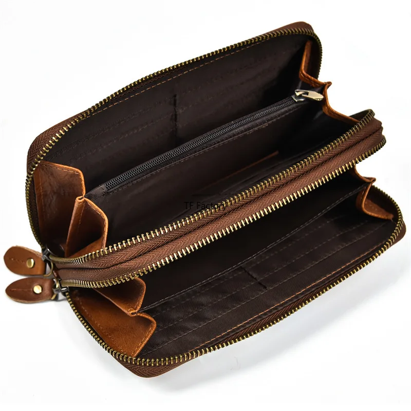 Premium Leather Long Wallet with Money Clip