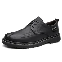 British Platform Leather Loafers for Men Designer Soft-soled Casual Business Men's Dress Shoes Fashion Light Male Driving Shoes 1
