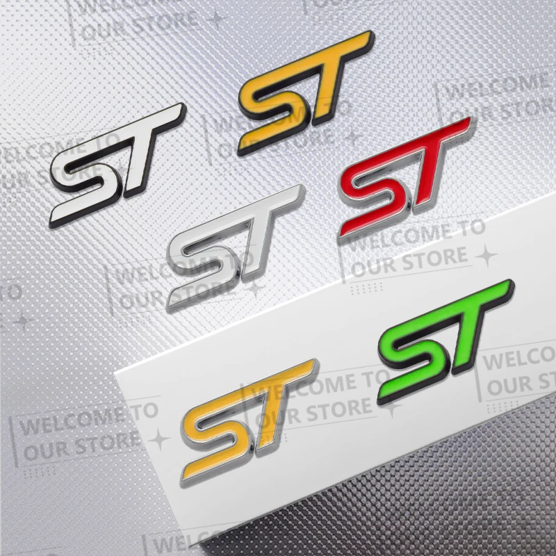 3D metal ST car steering wheel badge sticker styling interior decoration for Ford ST Line Mondeo Fiesta Focus F-150 Ranger Puma