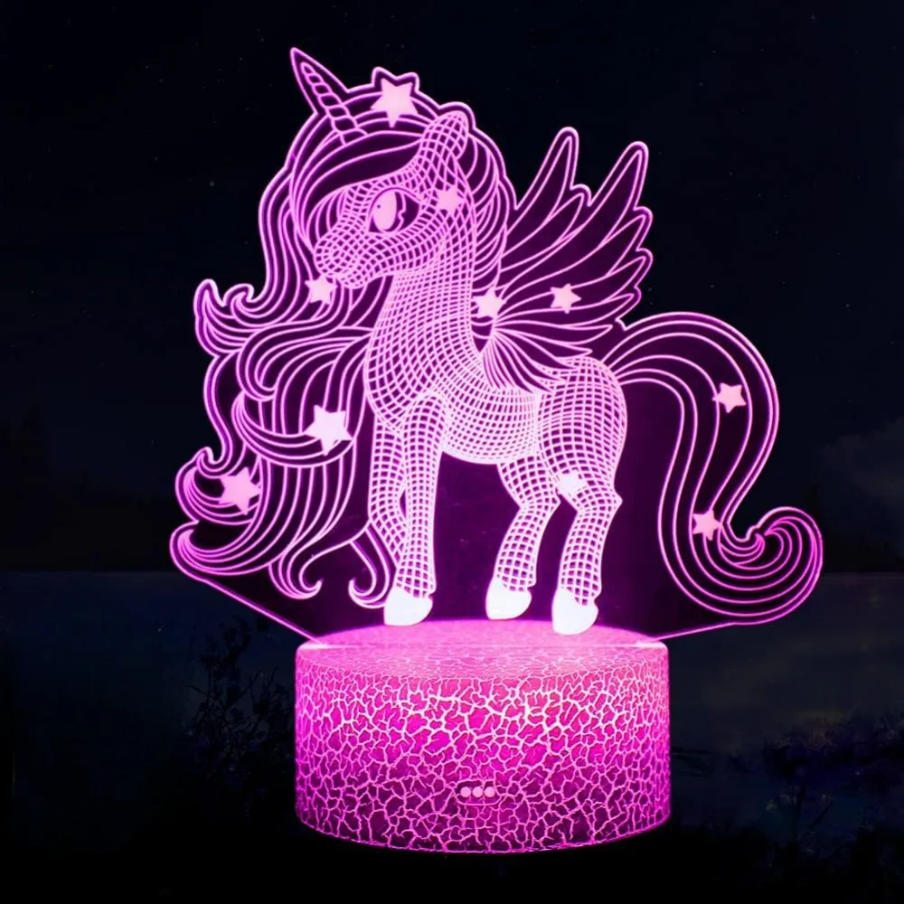 

Nighdn Unicorn Night Light 3D Illusion Lamp Unicorn Lights for Kids Room Christmas Birthday Gifts for Boys Girls Children Teen