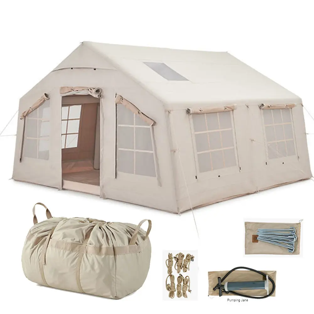 

5-8 person 300D 4 Season Luxury Large Camp Outdoor Family Portable overside tienda travel Air camping inflatable tent