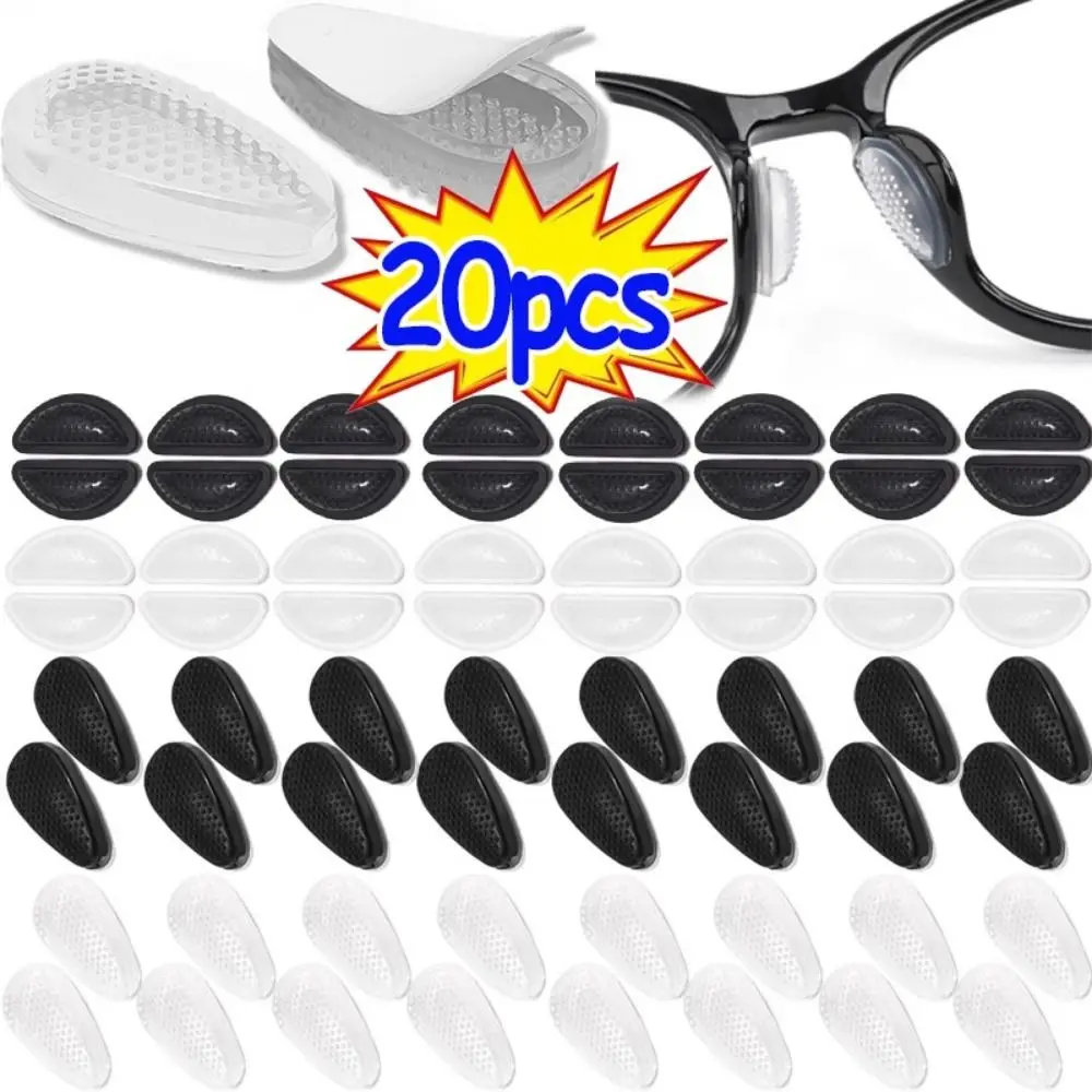 

10 Pairs Transparent Nasal Supports Silicone Invisible Glasses Nose Pads Eyewear Accessories Adhesive Sticker Nose Holder