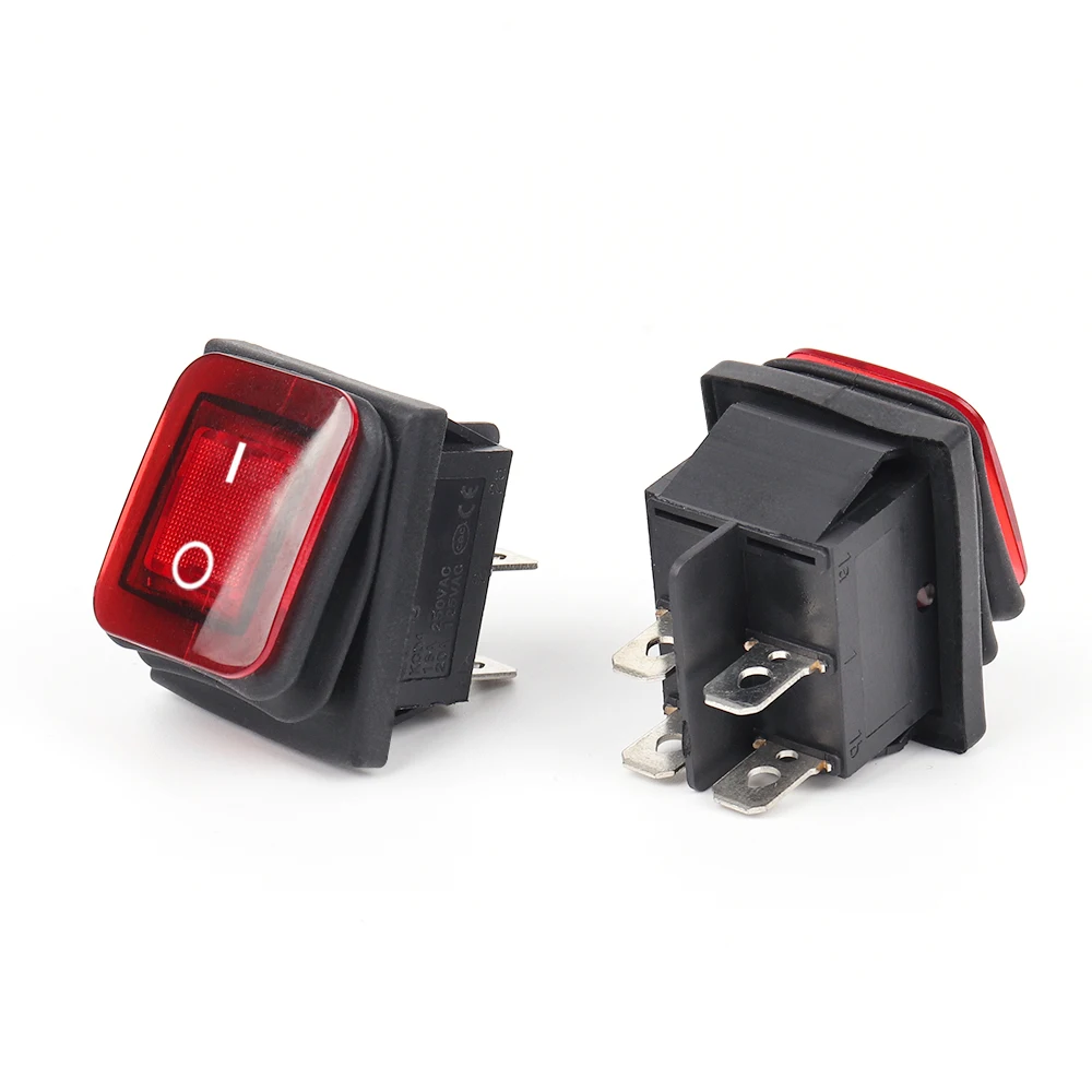 Waterproof Rocker Switch on-off Push Button Switch 4-pin 2PCs