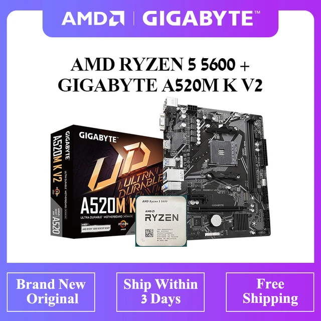 Amd A320|amd Ryzen 5 5600 + Gigabyte A520m K V2 Ddr4 Motherboard