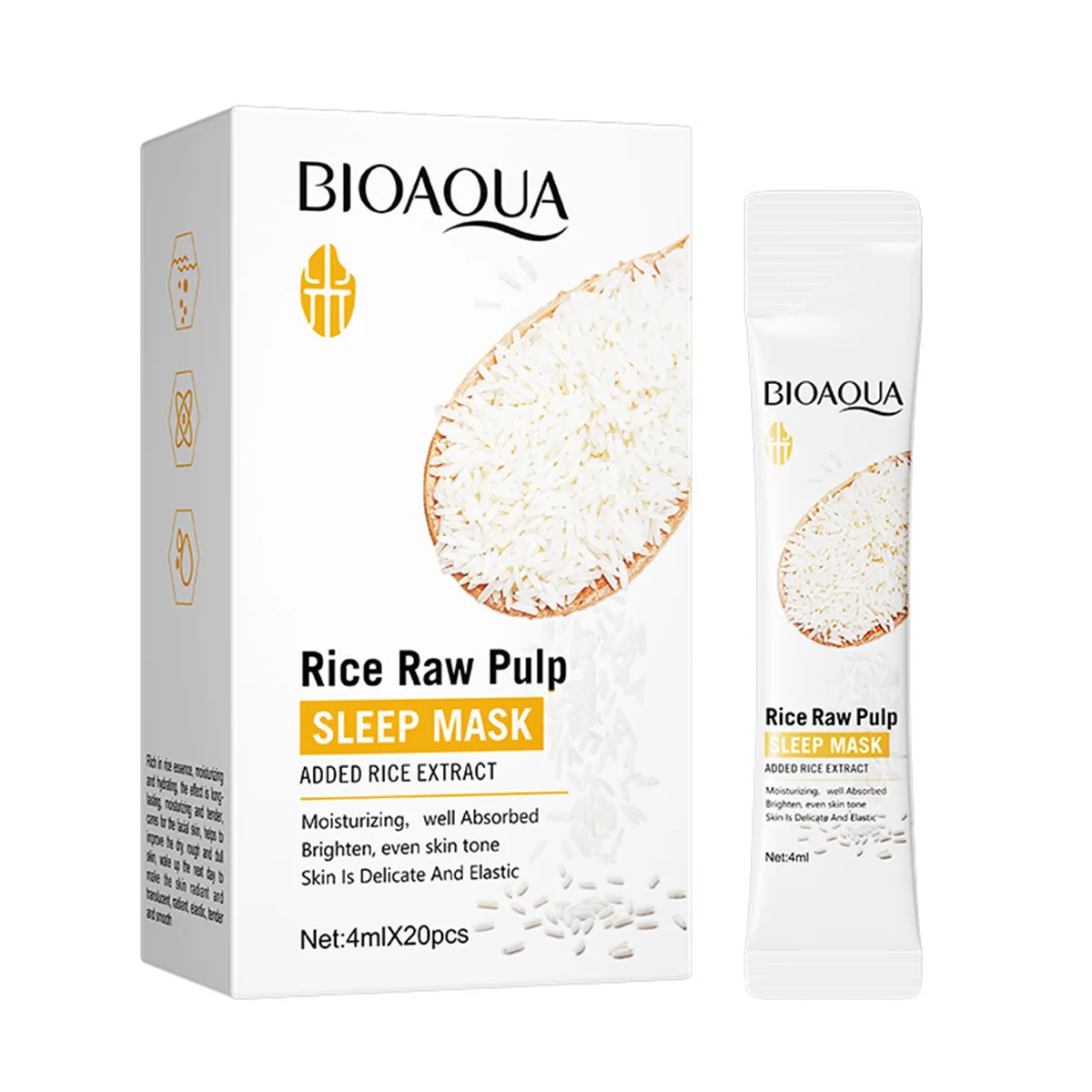 

5/20Pcs Rice Raw Pulp Sleeping Moisturizing Sleeping Masks Anti-aging Moisturizing Face Mask skincare Sleep Facial Skin Care 4ML