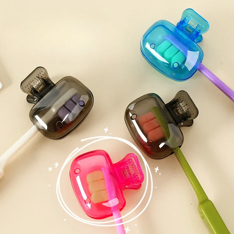 Toothbrush Covers Travel Toothbrush Head Protector Cap Brush Pod Case Protective Portable Plastic Clip For Household Travel