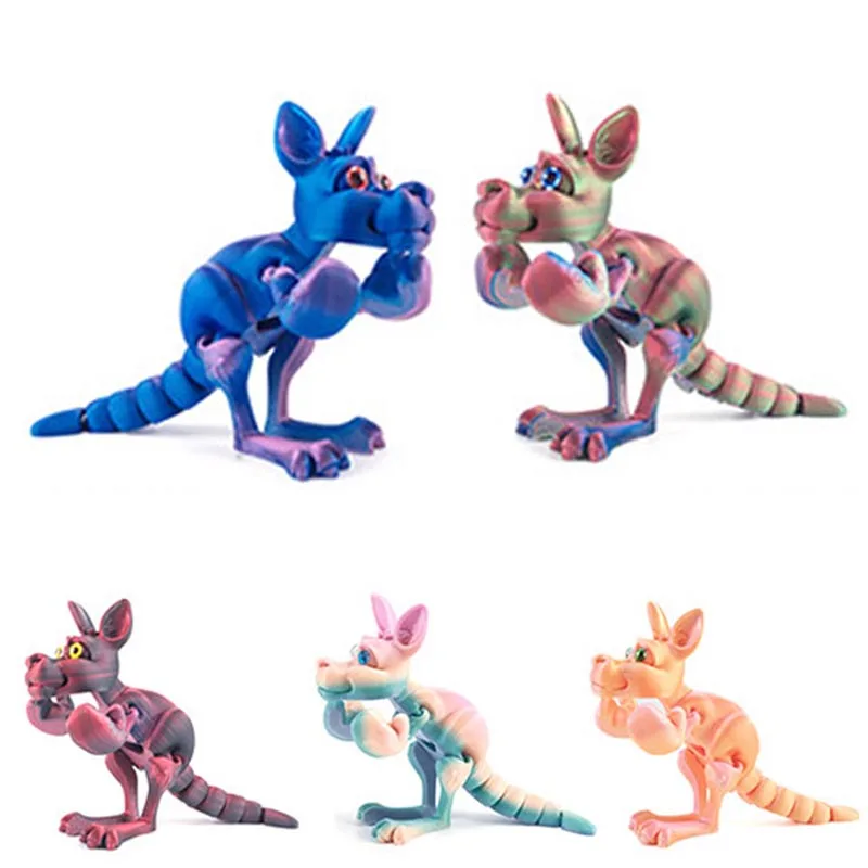 3D Printing Boxing Kangaroo Movable Joint Fidget Toy Creative Model Collection Toy Ornaments Figure Animation Ornaments