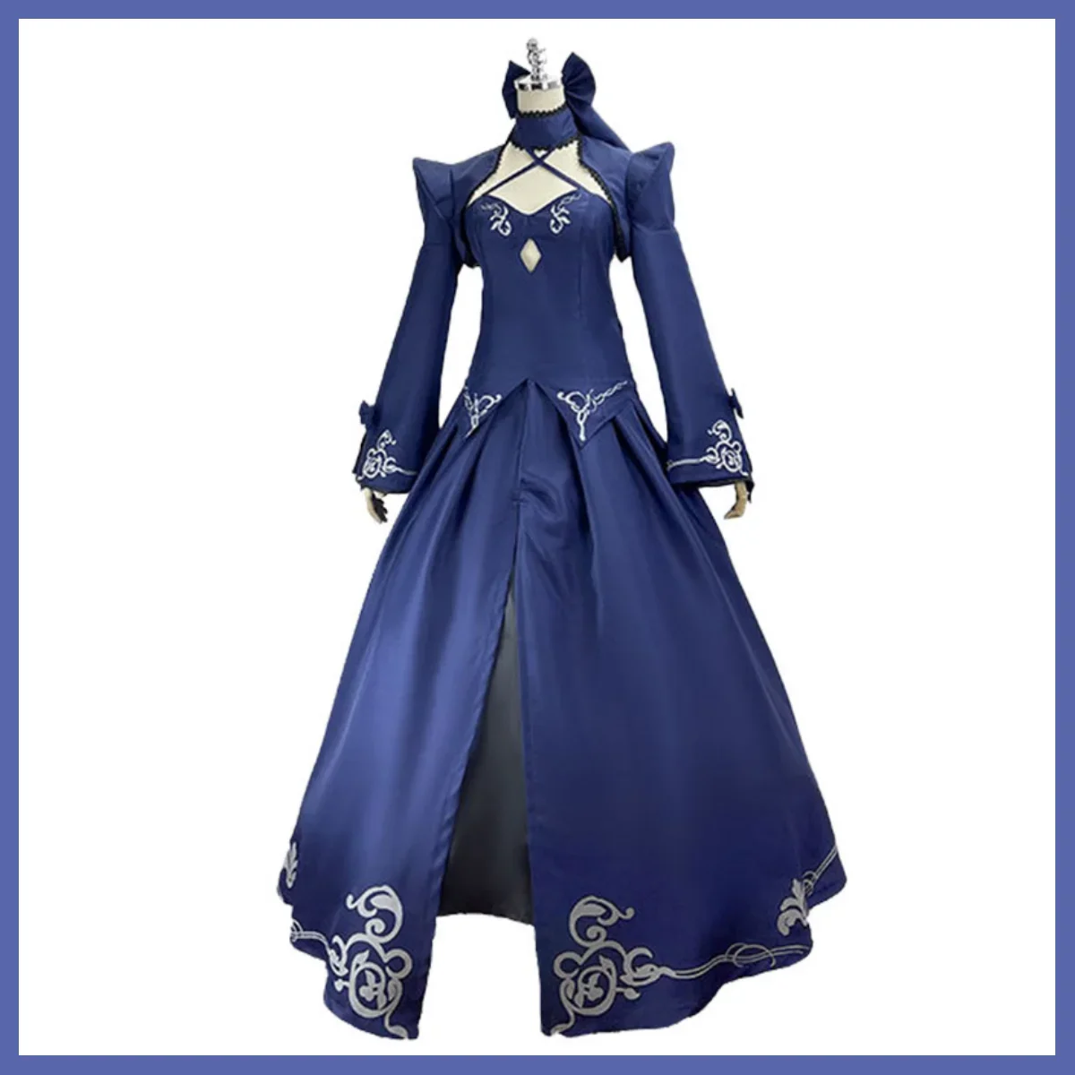 Fate Stay Night Altria Pendragon Blue Evening Dress Cosplay Costume