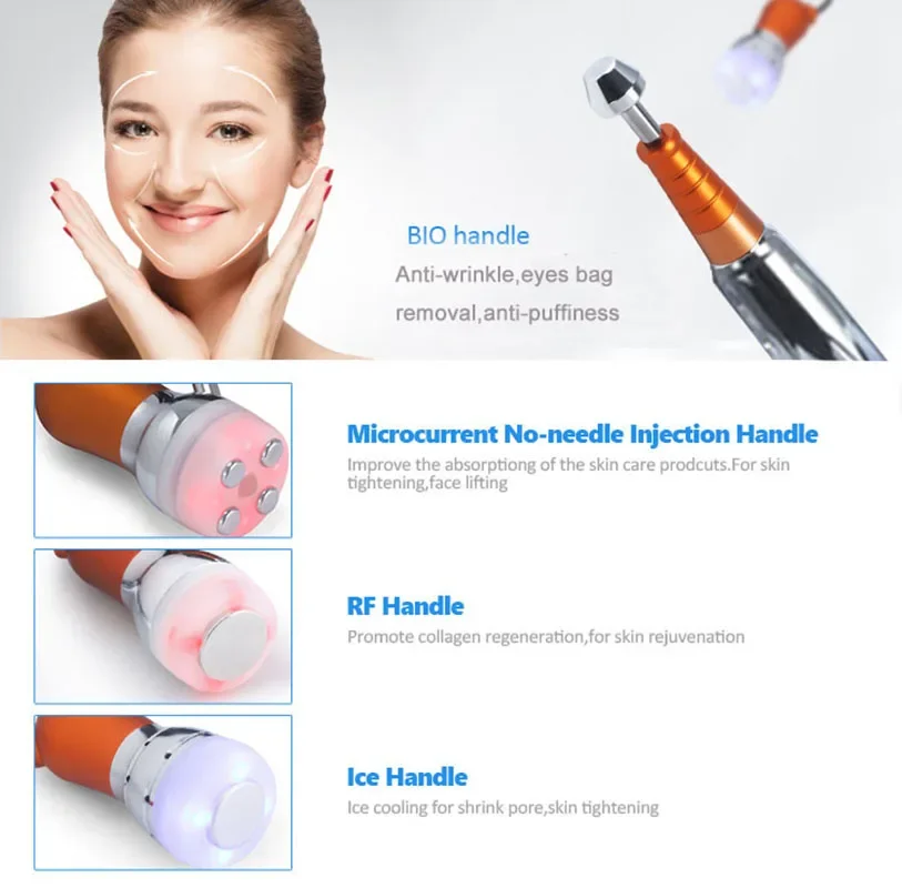 Derma Lifting System with Needle Free Mesotherapy Skin Care Face Lfiting Device Microcurrent Face Lift Machine Beauty Tools