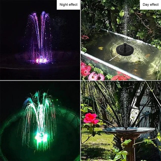 3,5W Napenergia-Madárfürdő Szökőkút Beépített Akkumulátor Úszó Szivattyú 6 Fúvókával A Kerti Tavak Medence Halkartályának Kültéri - Image 4