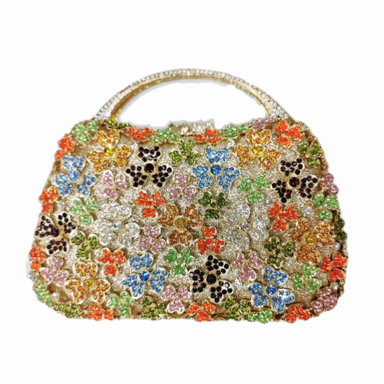 Einfarbige ovale kleine offene goldene luxuriöse dreidimensionale Tasche, Kosmetiktasche, Abendessen-Tasche – Detail 7
