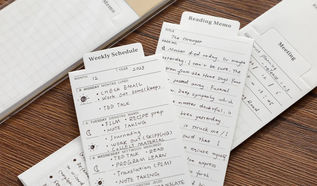 Memo Pads Back View