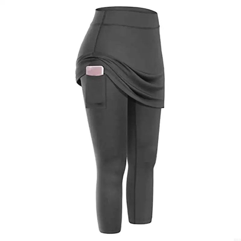 Damen-Fitness-Leggings mit hoher Taille, Pilates-Hose, Sport-Trainingshose 69HD – Detail 8