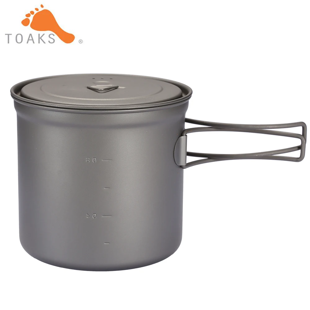 

TOAKS Titanium горшок, кружка, чашка, сверхлегкая, для кемпинга на открытом воздухе, подвесная посуда с ручкой, 1100 мл, 4,8 унции, Pot-1100