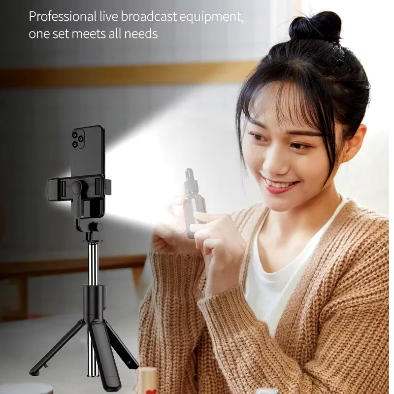Wireless Selfie Stick Bluetooth For IOS Android Phone Retractable Portable Multifunctional Tripod With Wireless Remote Shutter