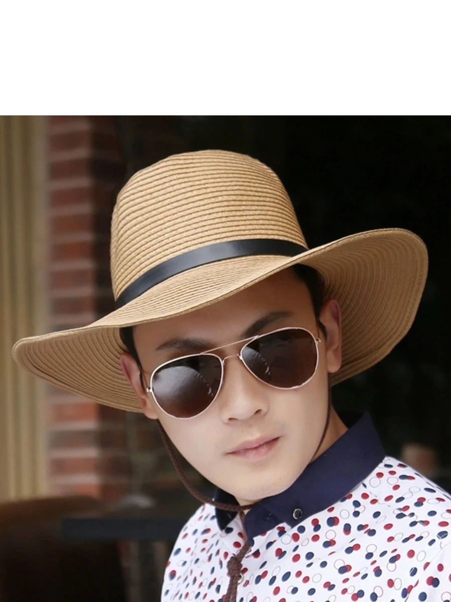 Cappello estivo pieghevole in paglia da uomo cappello da Cowboy all'aperto  spiaggia di sabbia cappelli da sole Big Head Man Plus Size cappello Fedora  58CM 60CM 62CM|Men's Fedoras| - AliExpress