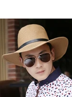 Summer Man Foldable Straw Hat Outdoors Cowboy Hat Sandy Beach Sun Hats Big Head Man Plus Size Fedora Hat 58CM 60CM 62CM 1