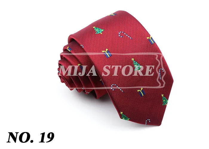 Christmas Ties For Men Red Green Blue Printed Festival Theme Party Gift Xmas Tree Santa Snowflake Slim Necktie For Man Accessori