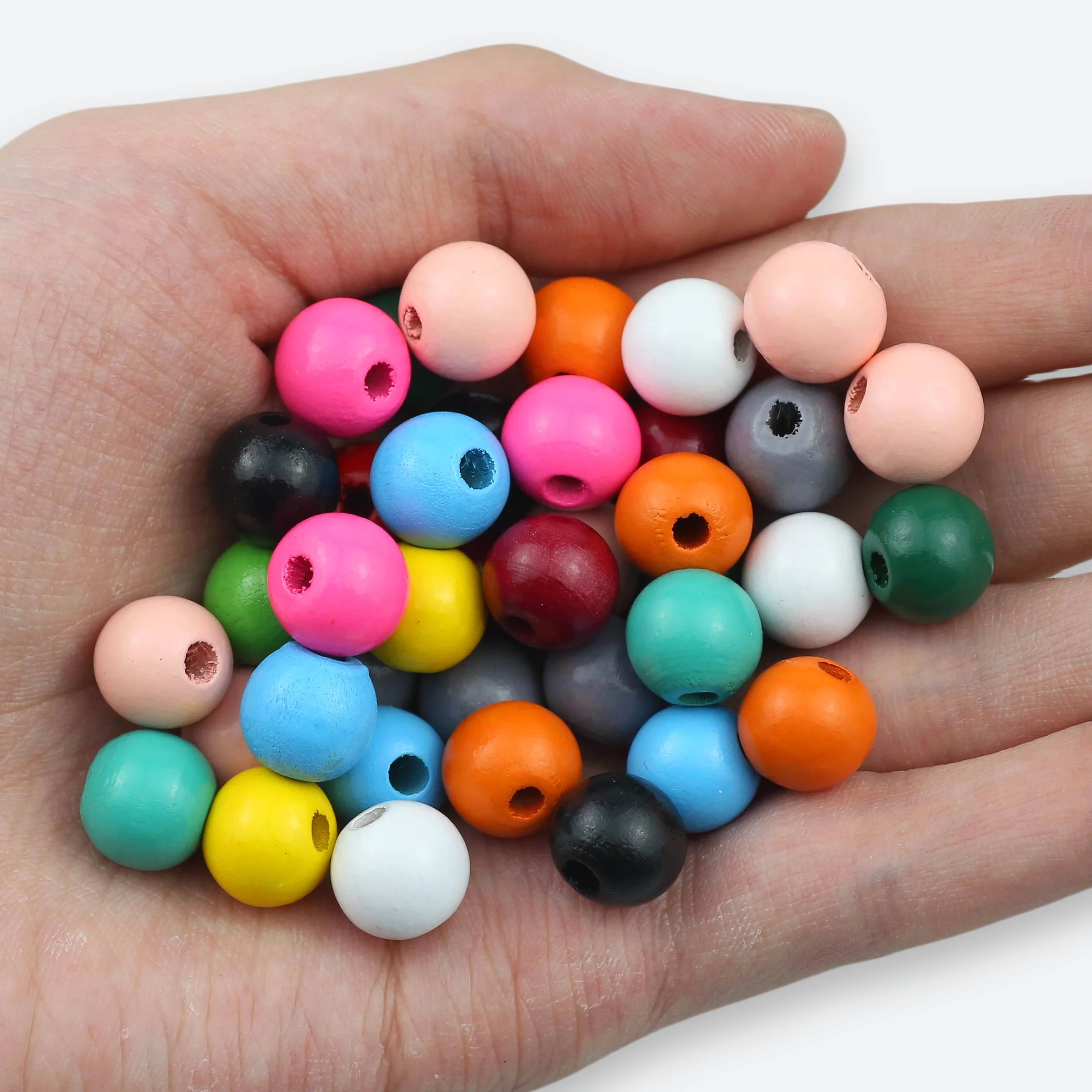 Vibrant Round Wooden Spacer Beads for DIY Jewelry and Accessories