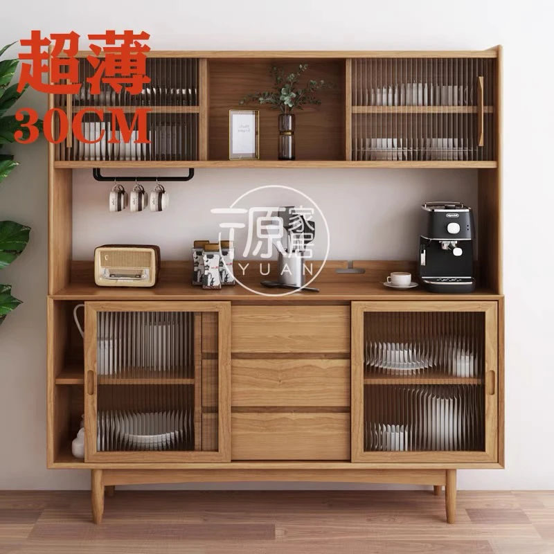 Ultrathin Narrow Sideboards Solid Wood Vintage Storage Kitchen Cabinets et Drawers Dining Room Furniture Mueble Comedor FYSB