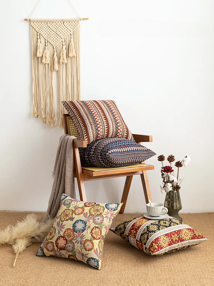 

Bohemian Style Ethnic Style Cotton Linen Pillowcase Cushion Backrest Sofa Chair Bed Pillowcase