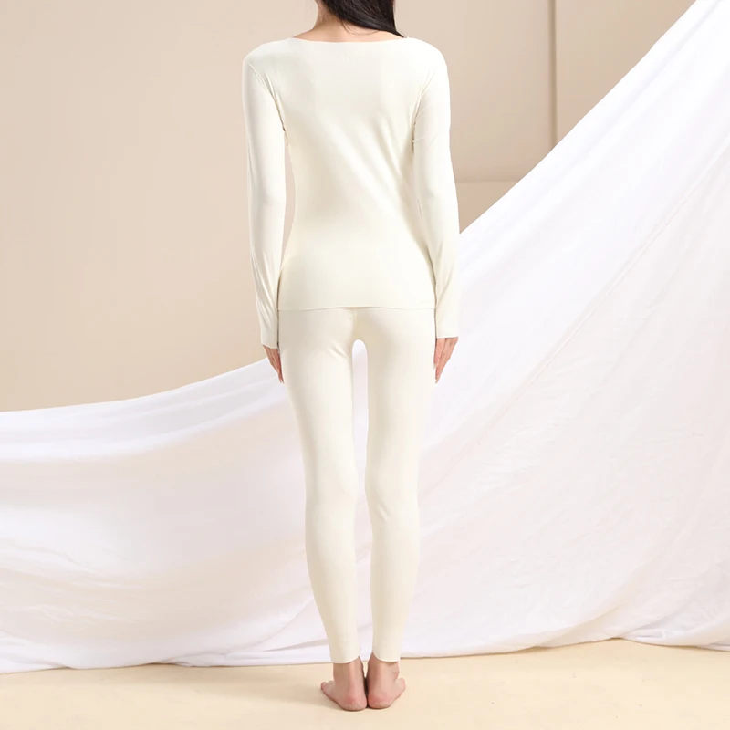 Prayger New Women Warm Long Jhons Winter Long Sleeves Tops Seamless Invisible Bottom Sets