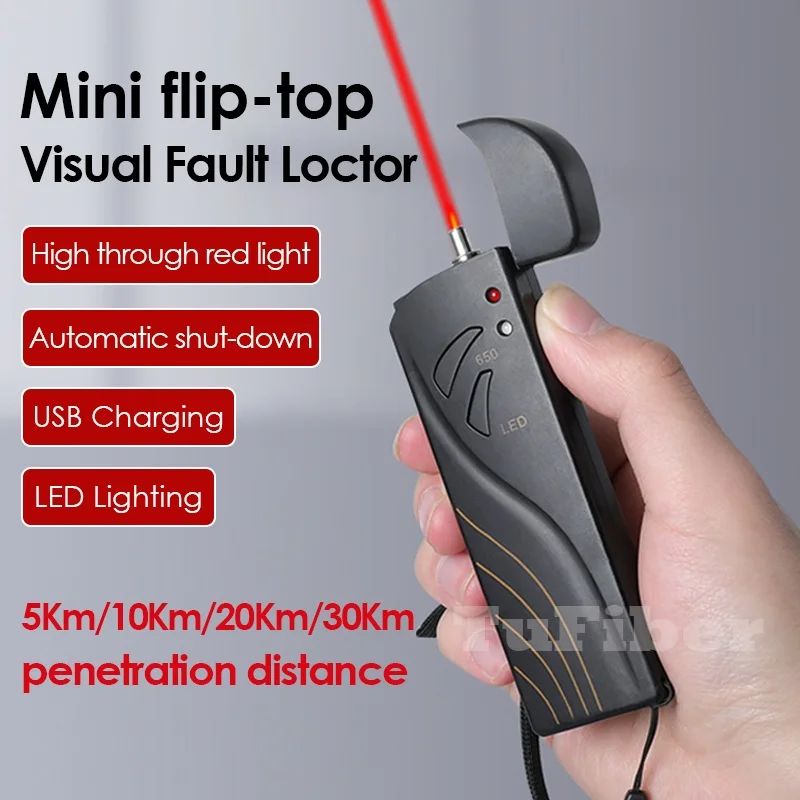 Free Shipping Optical Fiber 15Km Red Laser Pen Visual Fault Locator FTTH Fiber Optic Test VFL USB Charging LED Lighting Pen handheld ftth high precision mini fiber optical power meter 70 3 dbm optical fiber cable tester 50 20 usb charging