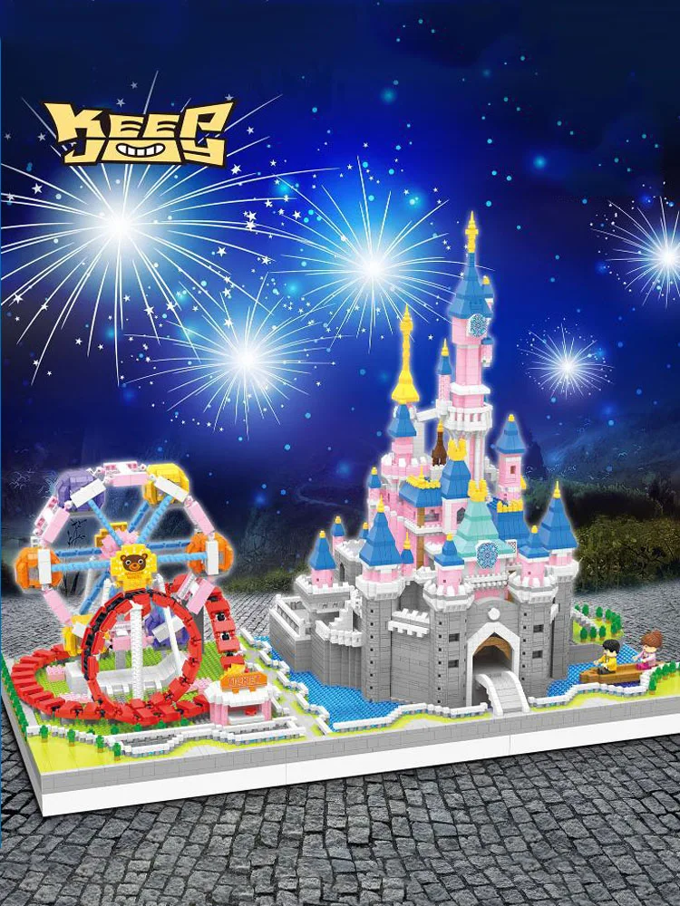 Kreatywny park rozrywki cegła budowlana diamentowe koło diamentowe światowej sławy miasto Fairyland zamek rysunek zabawka z nanocegieł 2 Kreatywny park rozrywki cegła budowlana diamentowe koło diamentowe światowej sławy miasto Fairyland zamek rysunek zabawka z nanocegieł - Image 2