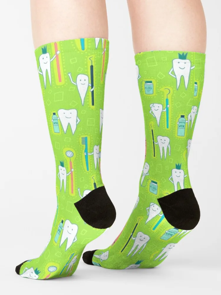 Dental hygienist tools of the trade Socks crazy bright garter Designer Man Socks Women's