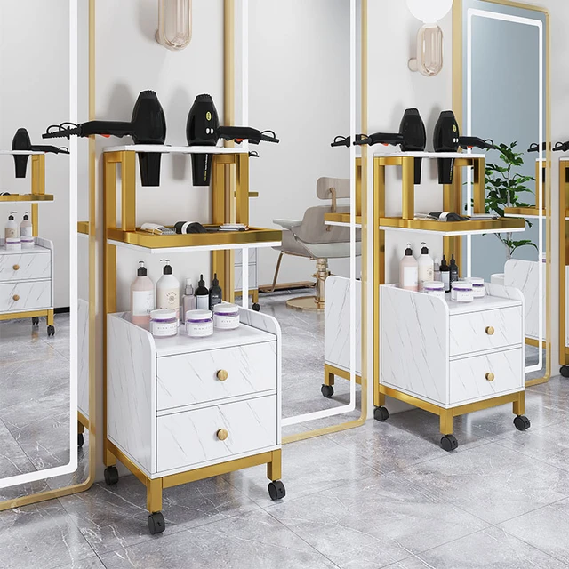 Winado Beauty Black Salon Storage Cabinet for Hair Stylist