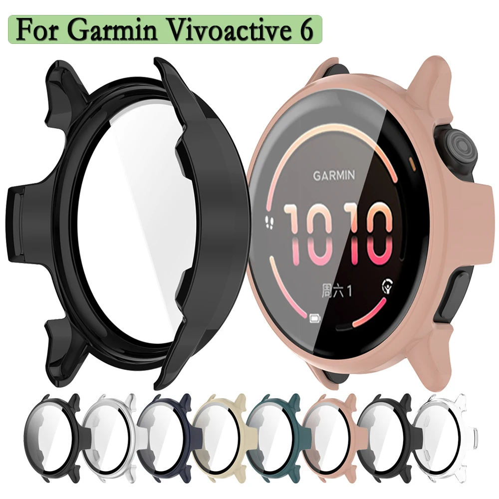 2-in-1 Protective Watch Shell with Tempered Glass Screen Cover