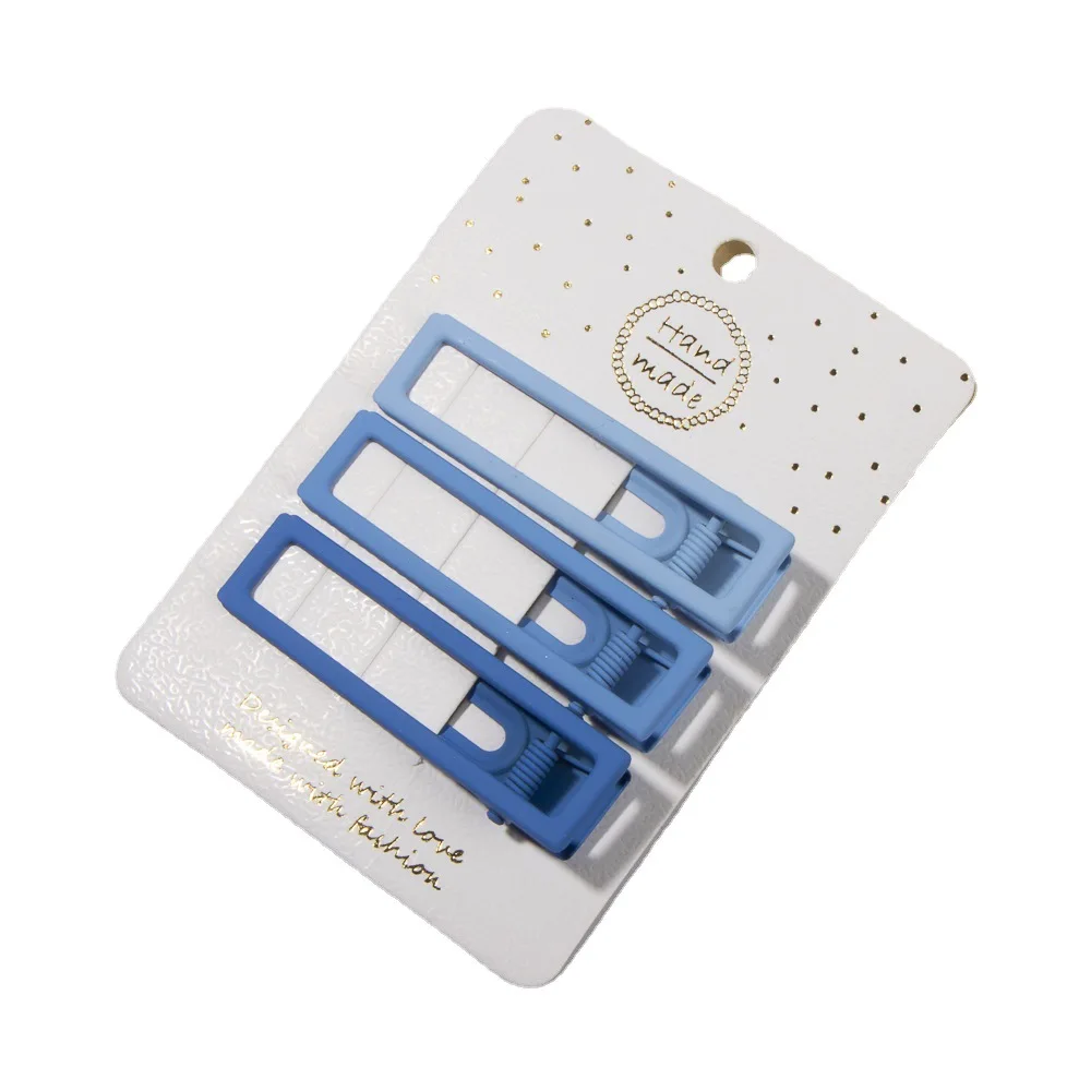 Metal Geometric Hair Clip Solid Colorful Girls Hairpins 3pcs/Set Elegant Star Round Barrette for Women Fashion Hair Clips 2022