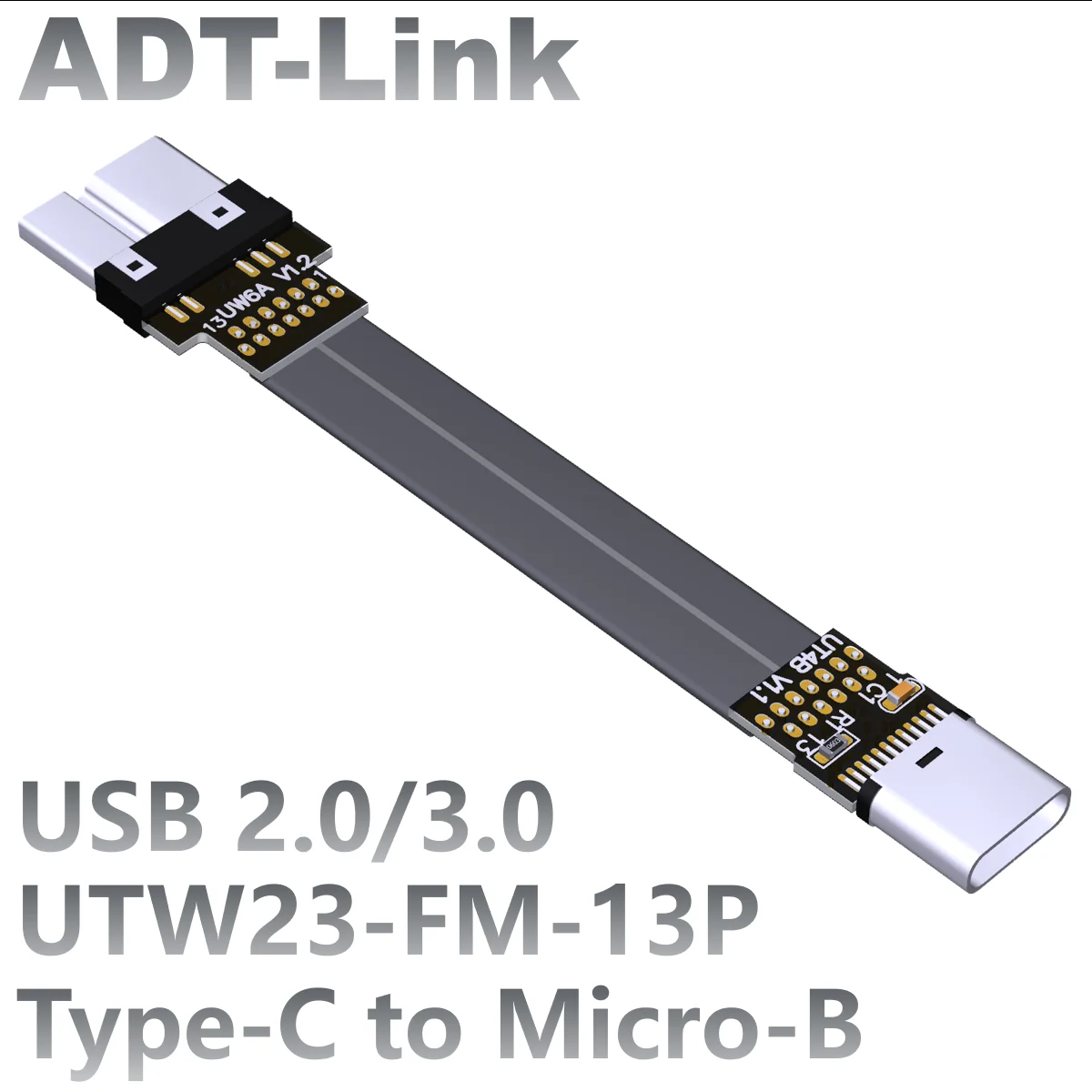 ADTLinkMicroUSBRibbonCableUSB30TypeCFemaleToMicroBMale.png
