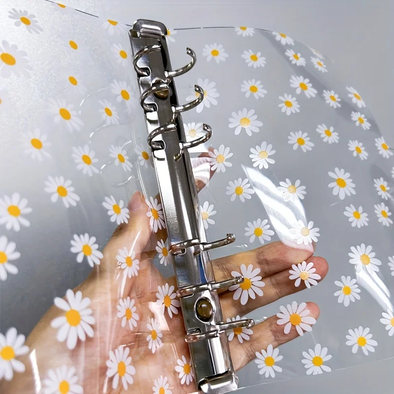 1 PC Transparent Notebook Cover Daisy Detachable Spiral Binder Cover Is Perfect for DIY Notebook Work Logs and Travel Diaries
