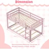Low Bunk Bed Twin Over Twin,Solid Wood Bunk Bed Frame with Built-in Ladder&Safety Guardrails,Space-Saving Low Bunk Bed for Kids 6