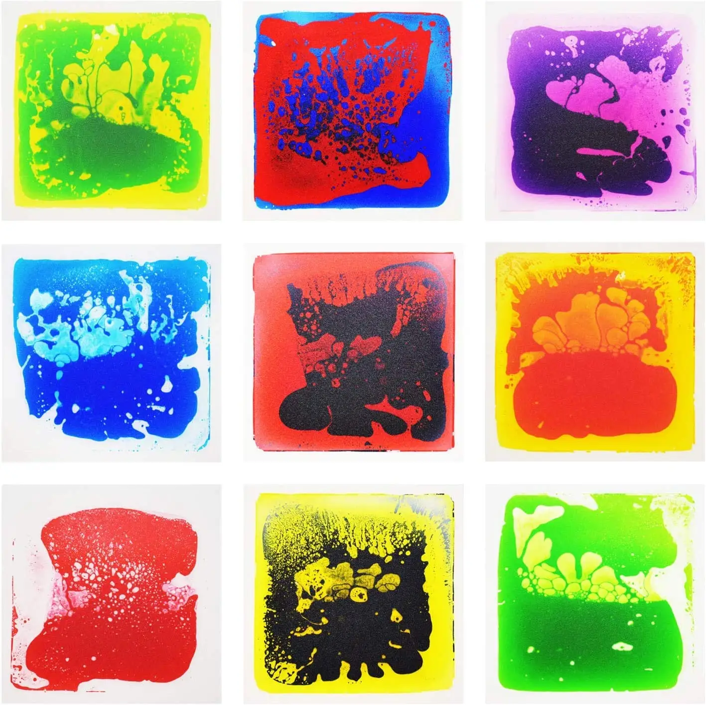 

Art3d Liquid Fusion Activity Play Centers for Children, Toddler, Teens, 12" X 12" Pack of 9 Tiles