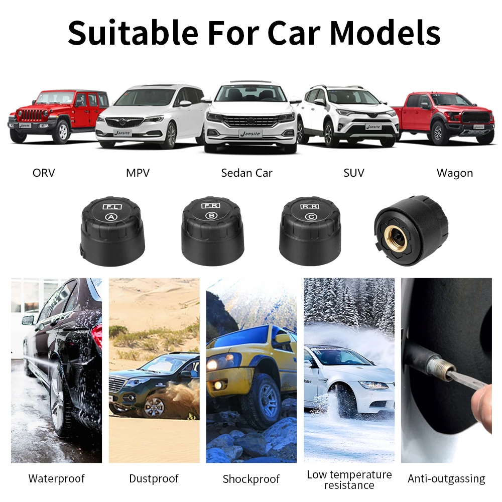 Tire Pressure Monitoring System Temperature Warning Fuel Save Solar TPMS Car Tyre Pressure Monitor Air Gauge car tire pressure monitor car tire pressure sensor