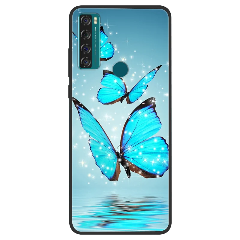 Space Painted Black Silicone TPU Case - Protective Shell Cover