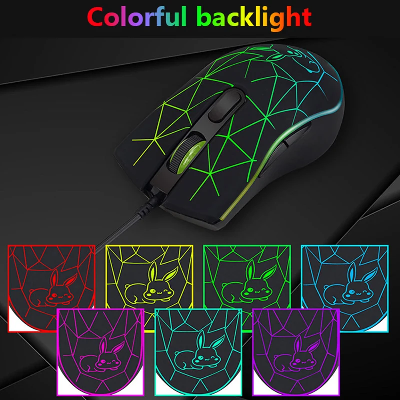 UTHAI HMO-22 Luminous Wired Mouse Type-C Interface USB 2400DPI For Apple Huawei Notebook Tablet Phone