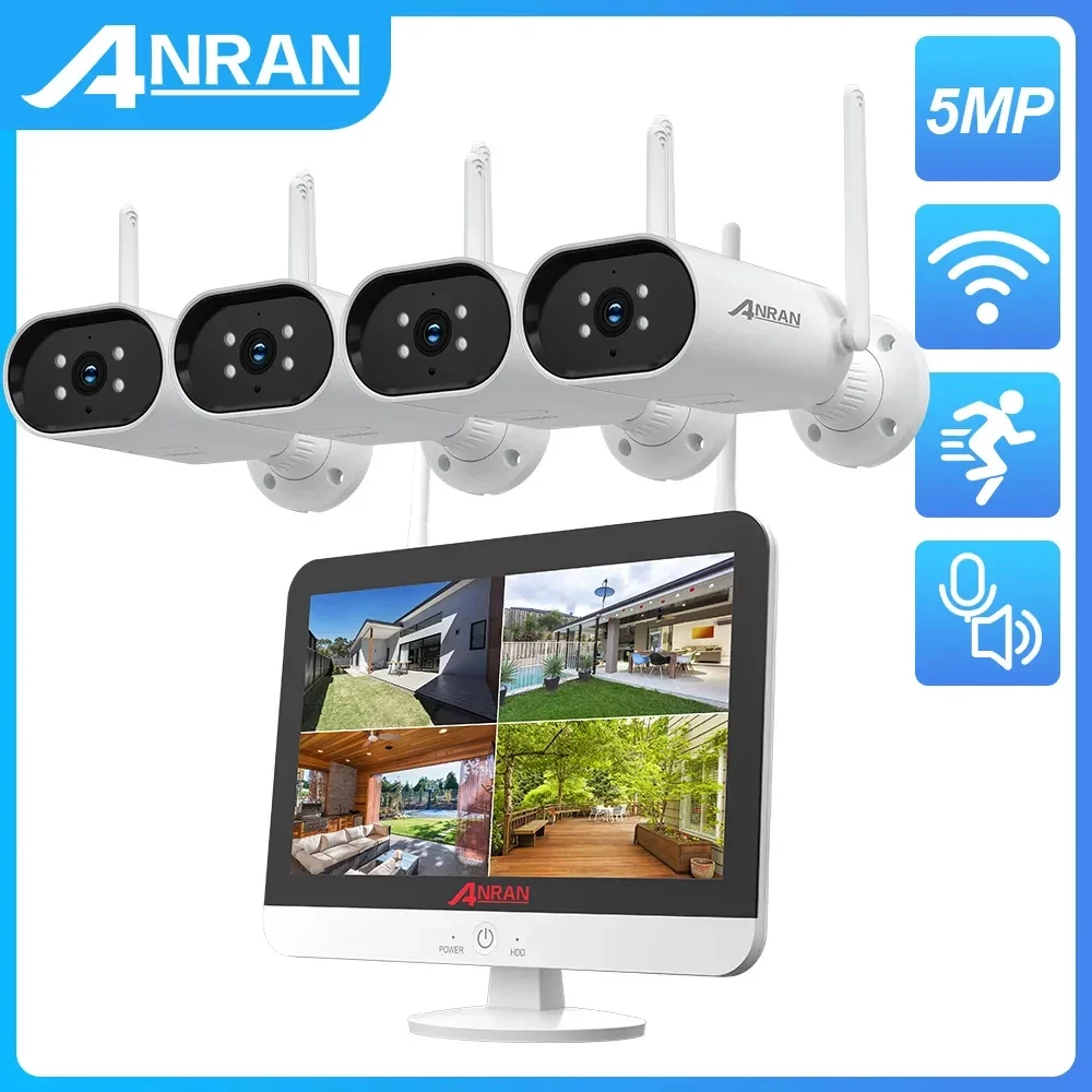 5MP Wifi Surveillance Camera Security System 8CH 12 Inch NVR HD Wireless H.265 Motion Detection Video Recording CCTV Kit security camera