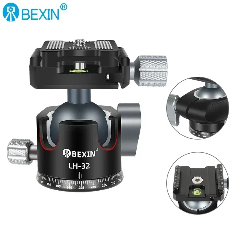 

Aluminum Alloy SLR Camera Spherical Ball Head 360 Degree Panoramic Rotation Shooting Gimbal Camera Adapter Tripod Head LH28/LH32