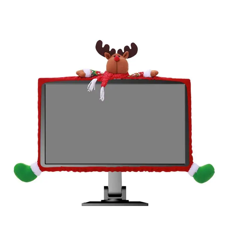 

Monitor Cover Christmas Santa Snowman Elk Computer Decorations Elastic Christmas Computer Cover For Home Office Decor New Year